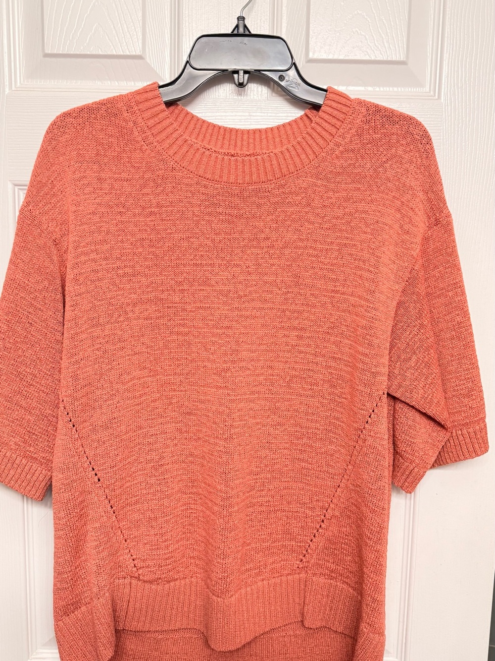 Banana Republic Coral Short-Sleeve Crewneck Sweater